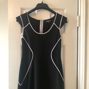 Cocktail dress black with white piping